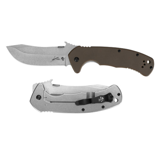 Based on the Emerson Rendezvous, the CQC-11K D2 now features D2 blade steel. This high-carbon, high-chromium tool steel is a great choice for a knife blade,  www.defenceqstore.com.au