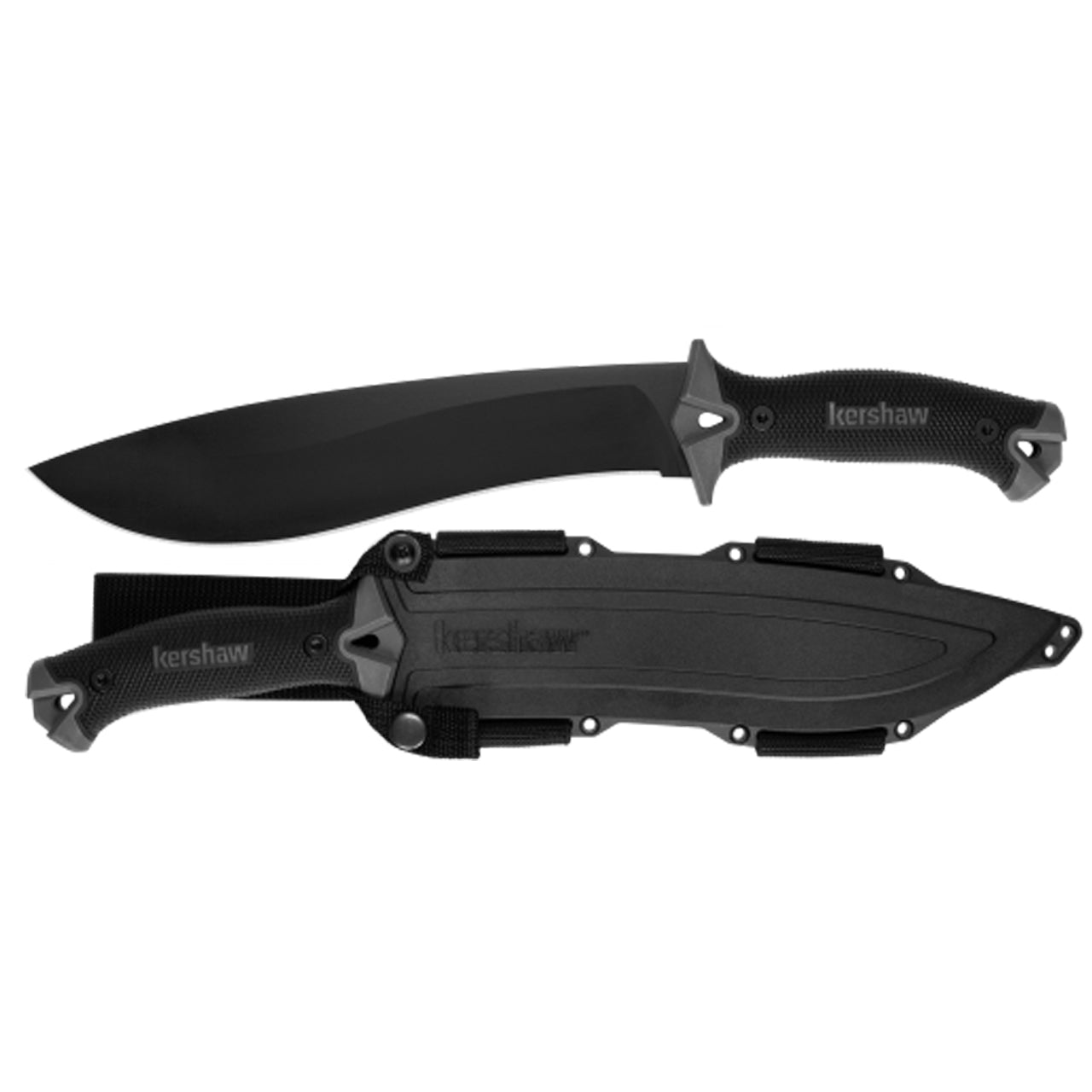 Kershaw Camp 10″ Fixed Blade Knife Black Handle W/Sheath – Defence Q Store