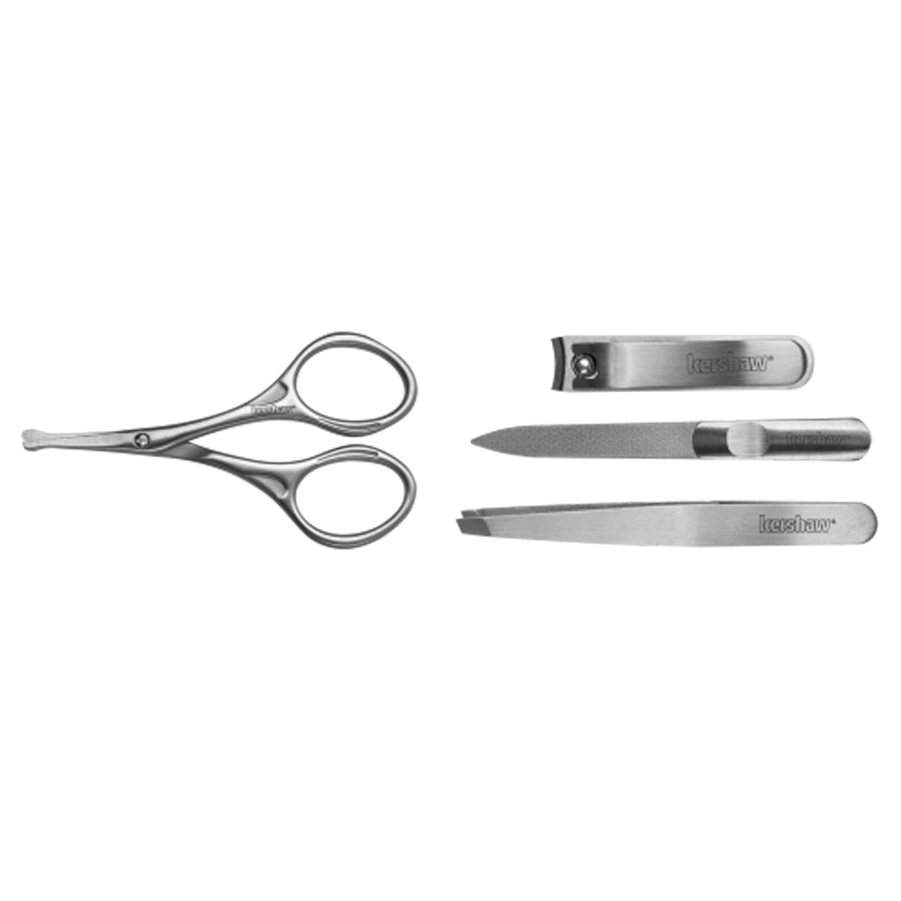 Keep it neat and trim with the Kershaw Manicure Kit. Everything fits conveniently in a metal-trimmed case so it’s easy to take along when traveling. The set includes 4 stainless steel tools www.defenceqstore.com.au