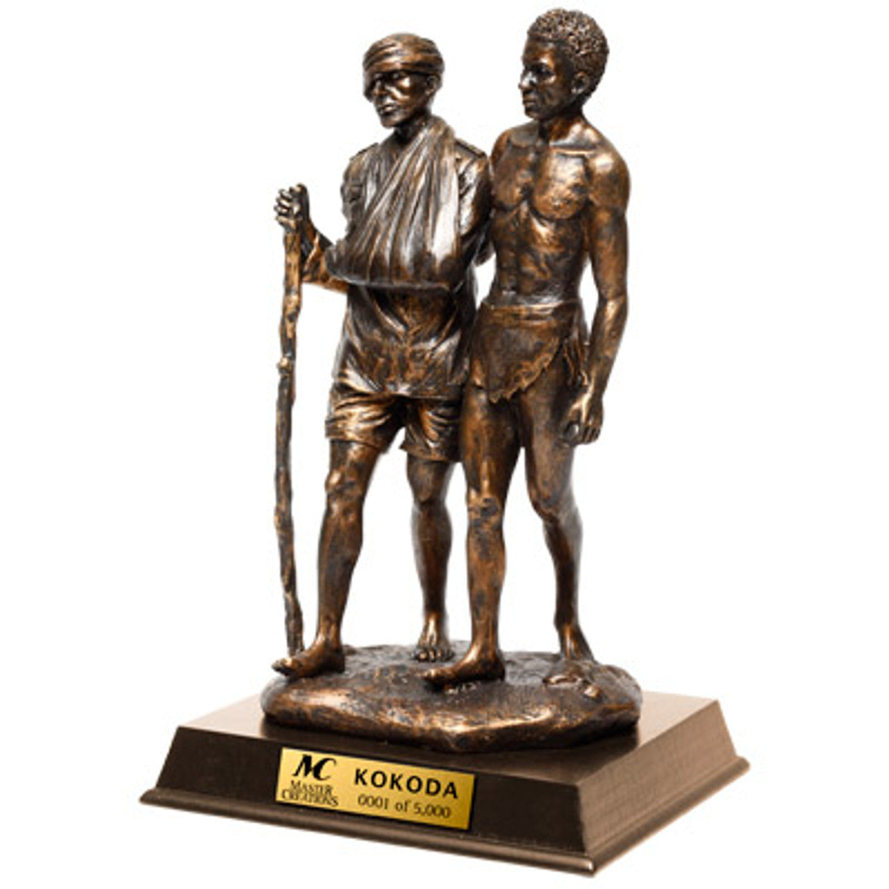 The Kokoda Figurine is a truly special and unique piece that captures the iconic image of a PNG native helping a wounded soldier. Standing at an impressive height of 250mm, this figurine is the perfect gift, award, or collectable for serving members or veterans. www.defenceqstore.com.au