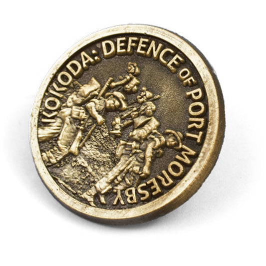 The Port Moresby Lapel Pin is a must-have for history enthusiasts and collectors. Crafted with precision, it features a durable butterfly pin that ensures secure attachment. The pin is presented on a sturdy card, providing historic details that add to its significance. www.defenceqstore.com.au