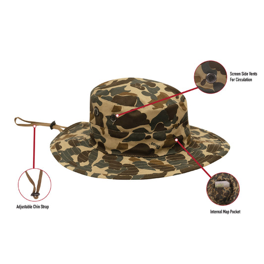 In collaboration with Bear Archery, the revered Fred Bear camouflage pattern comes to life through Rothco’s legendary outdoor apparel and gear, including our Adjustable Boonie Hat. Each item in the Fred Bear Camouflage collection has been crafted using the iconic Fred Bear camo pattern. www.defenceqstore.com.au