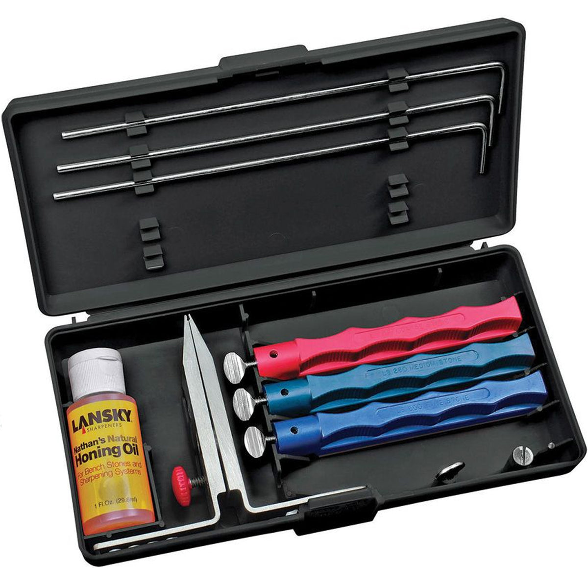 The Lansky&nbsp;Controlled-Angle&nbsp;Sharpening System is a guided knife sharpening system that ensures your knife gets sharpened to the exact bevel you specify every time. This system is designed to give your blade a professional, razor-sharp edge regardless of your sharpening ability. www.defenceqstore.com.au