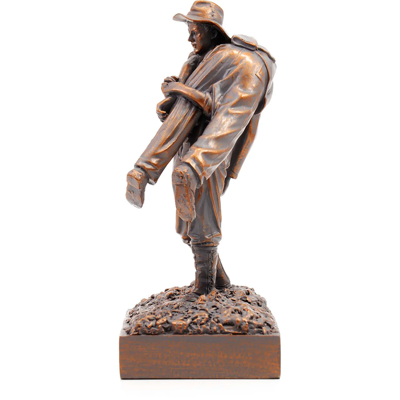 Introducing the Leslie Bull Allen Spirit of Mateship Figurine, a remarkable tribute to an extraordinary act of valor and camaraderie. Crafted with precision from cold cast bronze, this figurine immortalizes a defining moment in history. www.defenceqstore.com.au