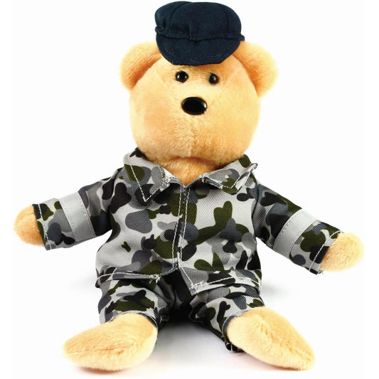 Little Aussie Navy Bear stands proud at 200mm tall, a symbol of Australia's commitment to preserving peace and justice. Supporting Navy personnel away from home, the bear is a reminder of the sacrifices they make to protect our nation and the world. A salute to past, present and future, it's also a heartfelt gift for Navy families. www.defenceqstore.com.au