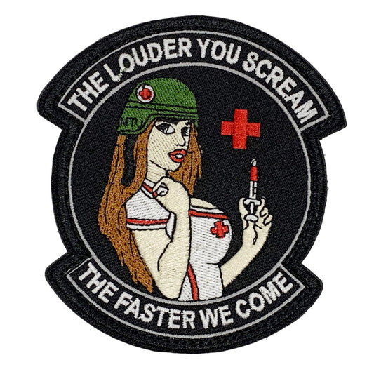 Boost volume with Scream Louder Patch Hook & Loop, measuring 10x9cm! Make a statement with this must-have accessory that speaks for itself! www.defenceqstore.com.au