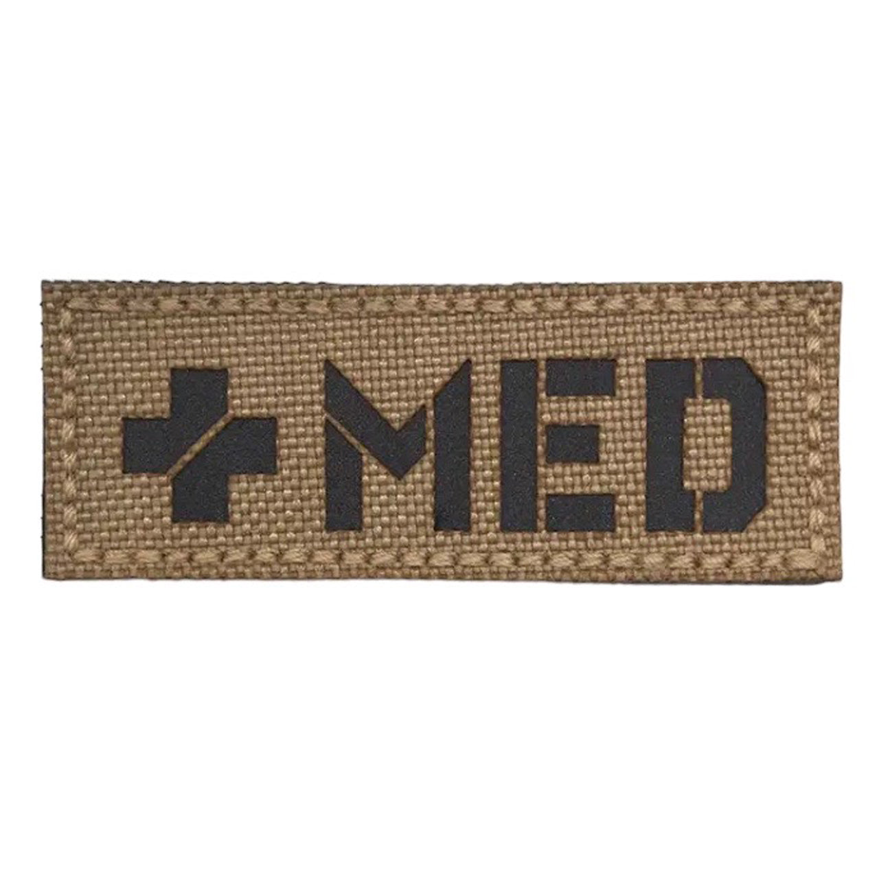 MED Laser Cut Tan Patch Hook & Loop.   Size: 6.5X2.5cm www.defenceqstore.com.au