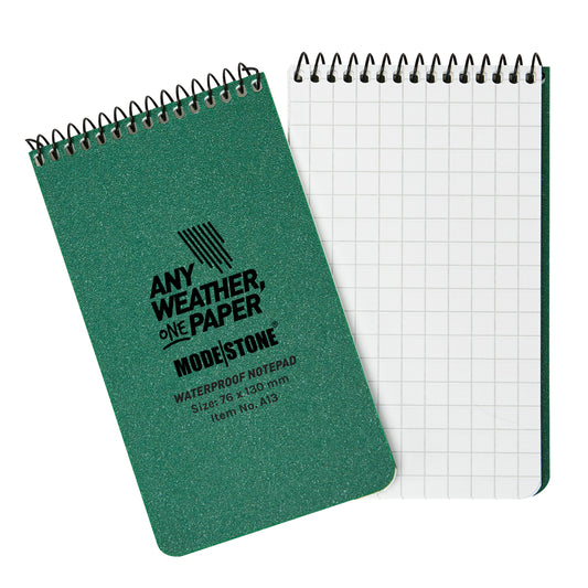 Experience the ultimate solution for your writing needs in the field with the Modestone MS-A12 Top Spiral Notepad! Perfect for diggers and cadets taking notes and instructions, this notebook will be a valuable tool for soldiers that need a small notebook in a hurry. Quickly access important notes and deliver positive missions with your section troops with this all-weather notebook. www.defenceqstore.com.au