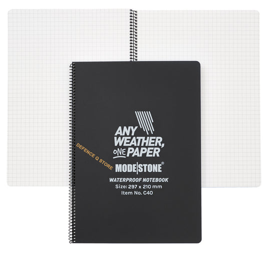 Modestone® stone paper has another amazing feature: it allows you to write on it with an old key or even with a bullet. This feature allows you to write in tight spots without a pen. www.defenceqstore.com.au