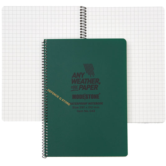 Modestone® stone paper has another amazing feature: it allows you to write on it with an old key or even with a bullet. This feature allows you to write in tight spots without a pen. www.defenceqstore.com.au