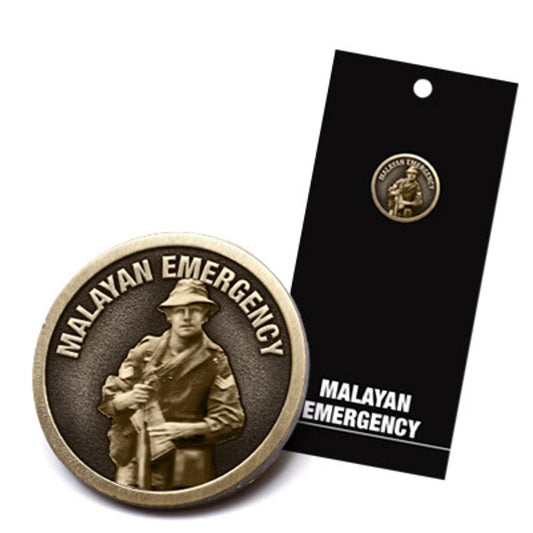 The Sensational Malayan Emergency Lapel Pin is perfect for history enthusiasts and those who appreciate unique collectables. This lapel pin adds a touch of elegance to any outfit while showcasing your love for history. www.defenceqstore.com.au