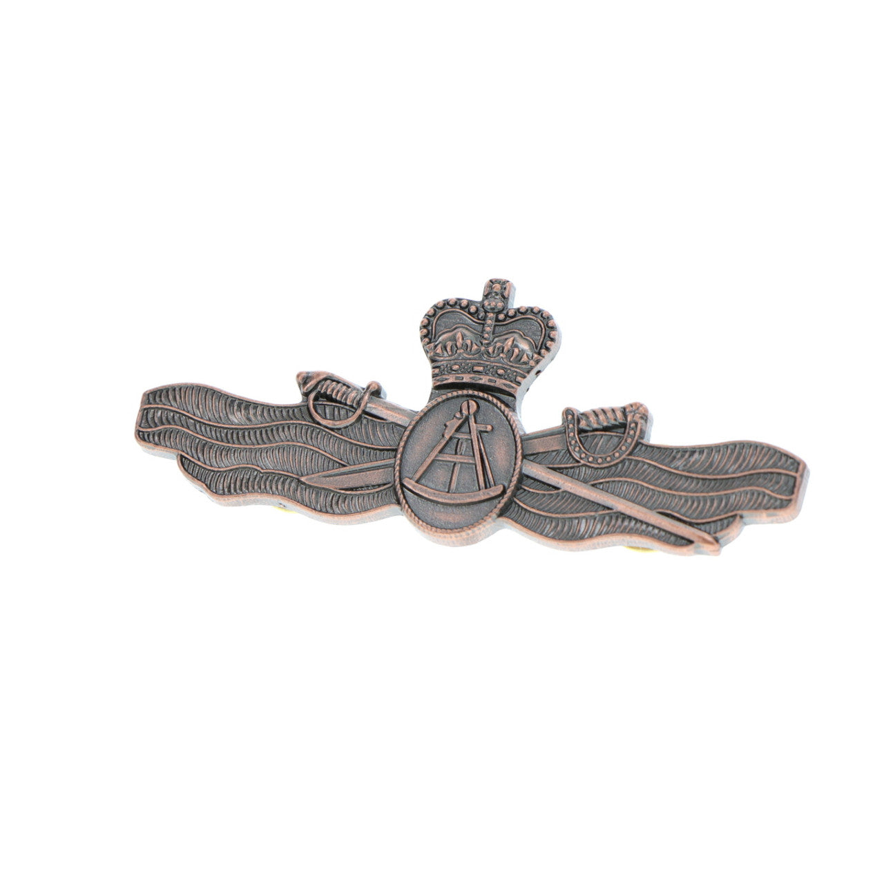 Secure the Maritime Geospatial Officer Brass Badge in the perfect, large size! Complete with two butterfly clutch pins, your badge is waiting to be worn with pride. Show off your achievements with a sense of style! www.defenceqstore.com.au