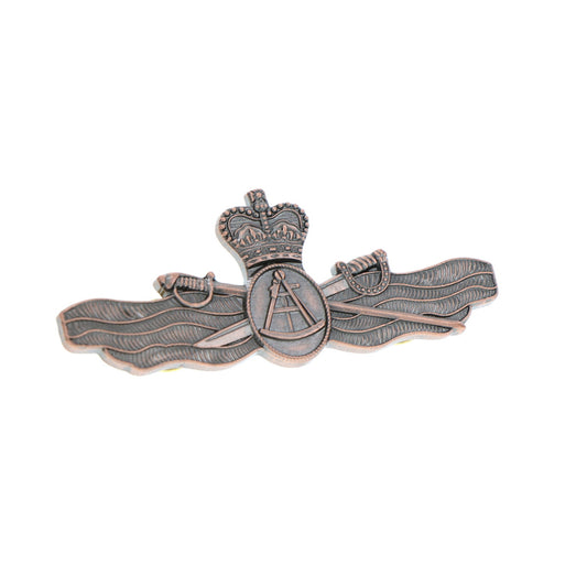 Secure the Maritime Geospatial Officer Brass Badge in the perfect, large size! Complete with two butterfly clutch pins, your badge is waiting to be worn with pride. Show off your achievements with a sense of style! www.defenceqstore.com.au