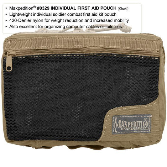 Lightweight individual soldier combat first aid kit pouch Also excellent for organizing computer cables or toiletries Clamshell opening main compartment Internal mesh and see-thru plastic organizers External zippered mesh pocket Integral carry handle MOLLE compatible www.defenceqstore.com.au