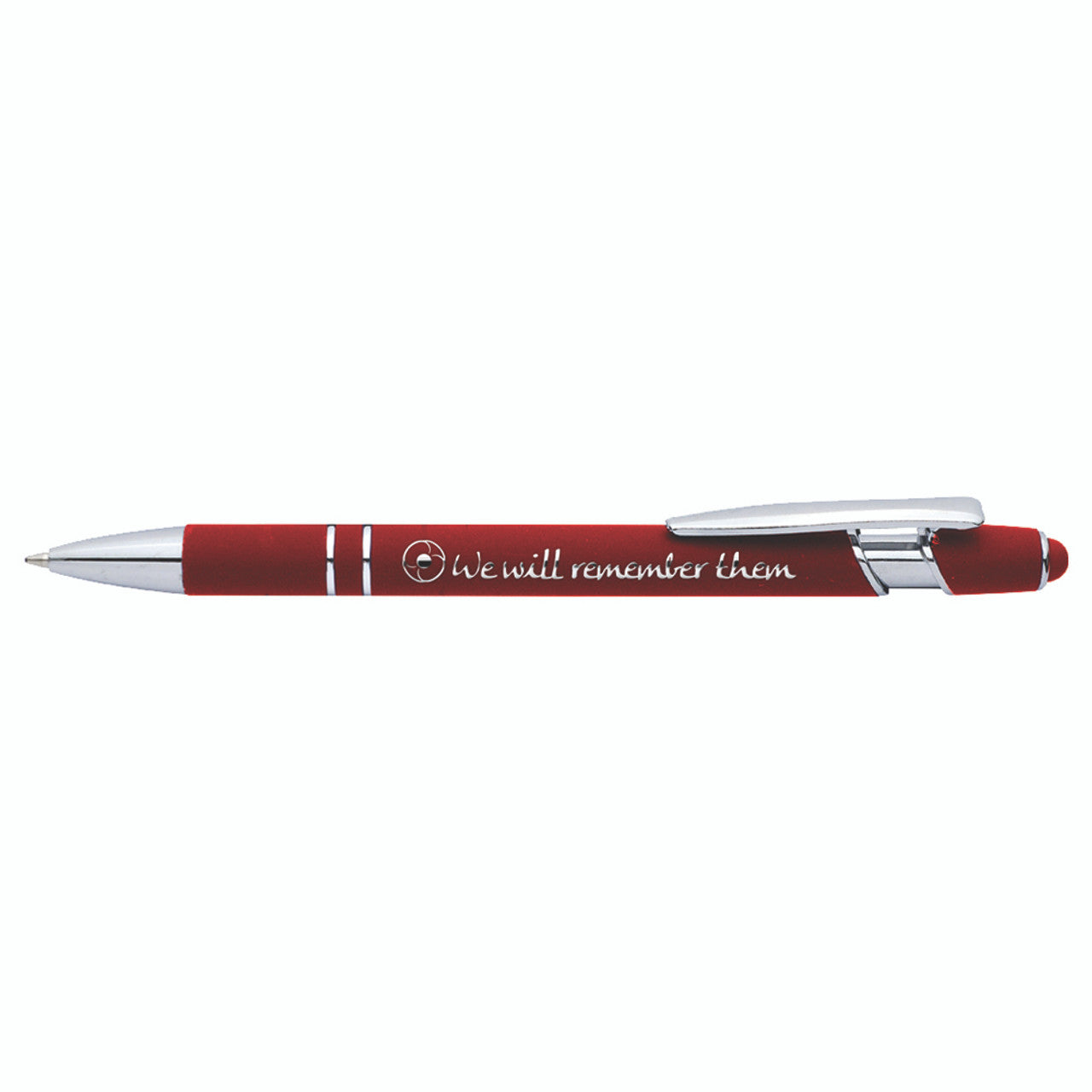 We will remember them- bring remembrance into everyday with this striking Metal Pen. This bright and elegant pen with laser engraved touches and touchscreen stylus is a handsome addition to daily life or your collection. www.defenceqstore.com.au