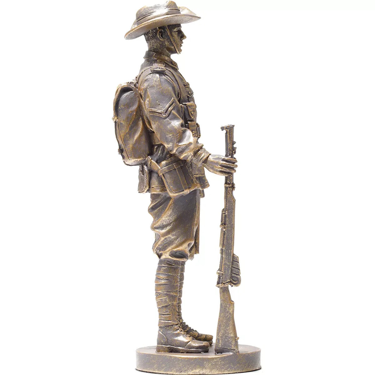 Own the sensational collector's edition of our fantastic Miniature AIF Digger figurine. Only 75 of the Miniature AIF Digger figurines feature this unique gold finish, creating the Collector's Gold Edition. www.defenceqstore.com.au