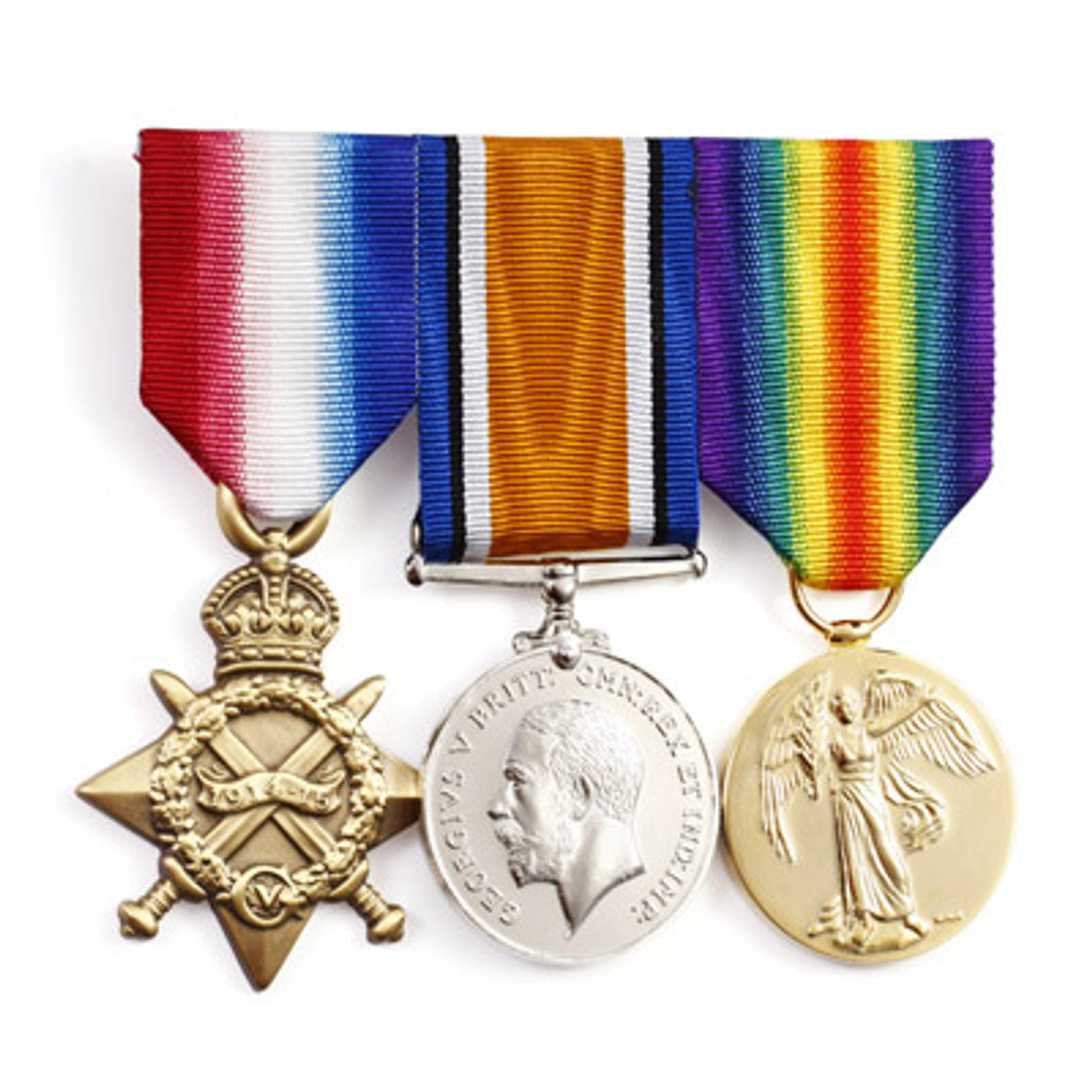 This quality WW1 miniature replica medal set is perfect for your Great War bears, order now from the military specialists. 3 miniature replica medals swing mounted, including the 1914-15 Star, British War Medal and Victory Medal. www.defenceqstore.com.au