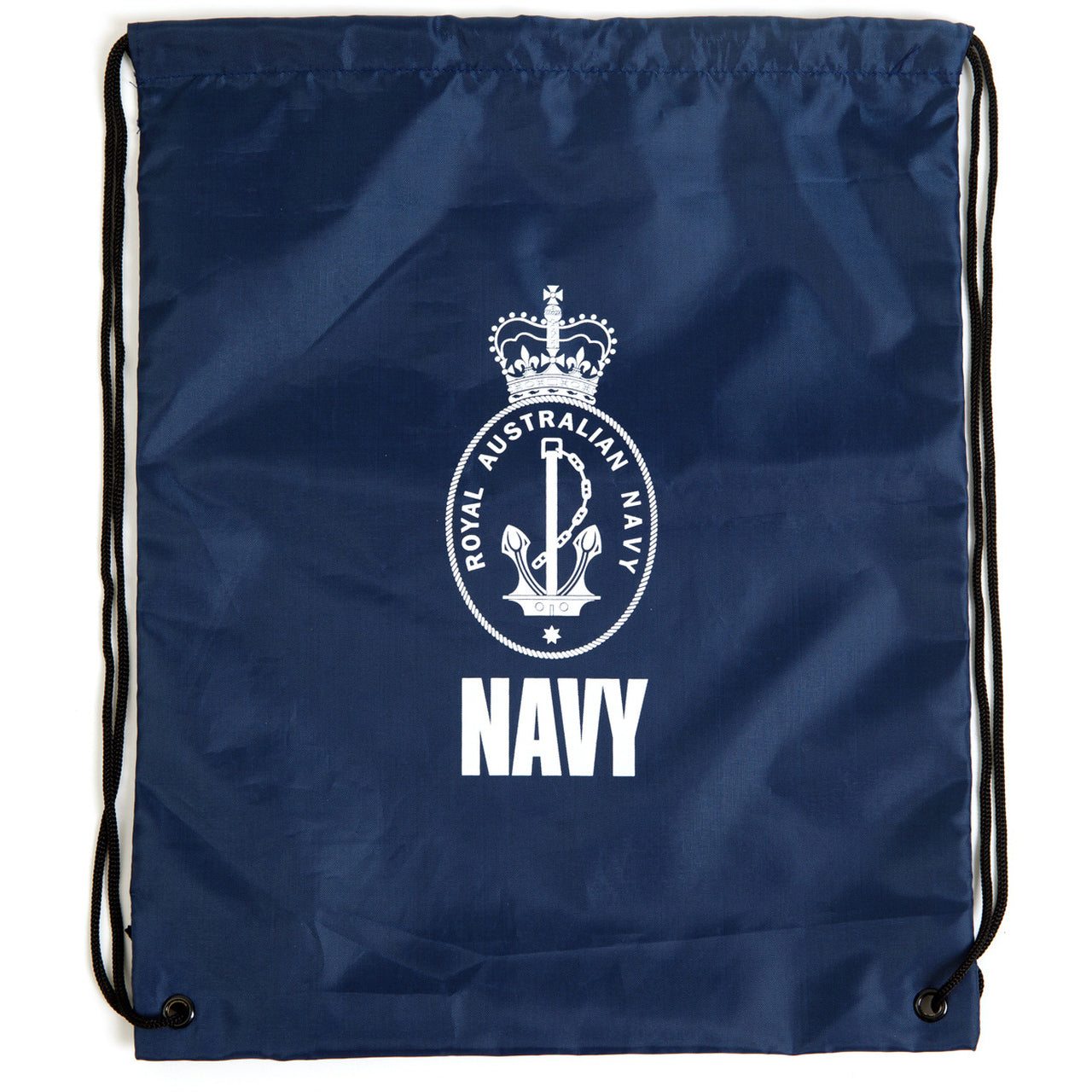 This Navy branded drawstring backpack is manufactured from 210D polyester and has riveted metal eyelets at the base for added strength. Perfect for a broad demographic this bag is ideal for show days & sports events and offers proud connection and promotion long after the event has finished. Dimensions: 415 x 335mm