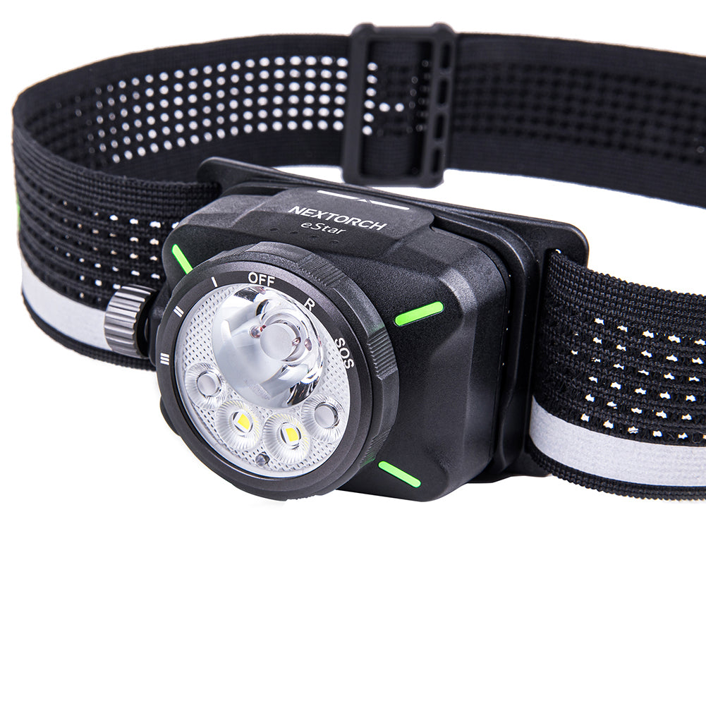 The NEXTORCH eStar is a lightweight, high-performance headlamp engineered for demanding environments.&nbsp;With a dual-beam output of up to 1300 lumens and multiple light modes including spot, flood, red light, and SOS, the eStar ensures optimal visibility in a wide range of tasks—from night trekking to emergency response. www.defenceqstore.com.au