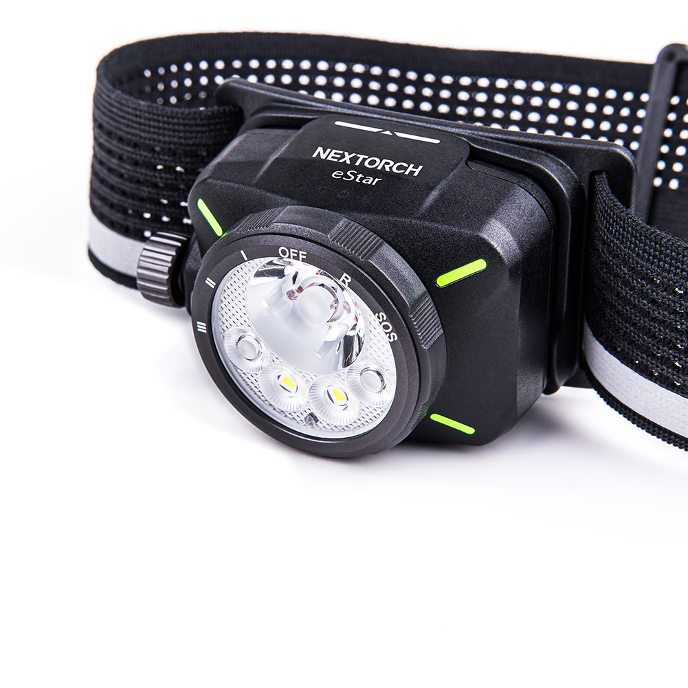 The NEXTORCH eStar is a lightweight, high-performance headlamp engineered for demanding environments.&nbsp;With a dual-beam output of up to 1300 lumens and multiple light modes including spot, flood, red light, and SOS, the eStar ensures optimal visibility in a wide range of tasks—from night trekking to emergency response. www.defenceqstore.com.au