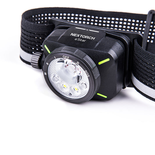 The NEXTORCH eStar is a lightweight, high-performance headlamp engineered for demanding environments.&nbsp;With a dual-beam output of up to 1300 lumens and multiple light modes including spot, flood, red light, and SOS, the eStar ensures optimal visibility in a wide range of tasks—from night trekking to emergency response. www.defenceqstore.com.au