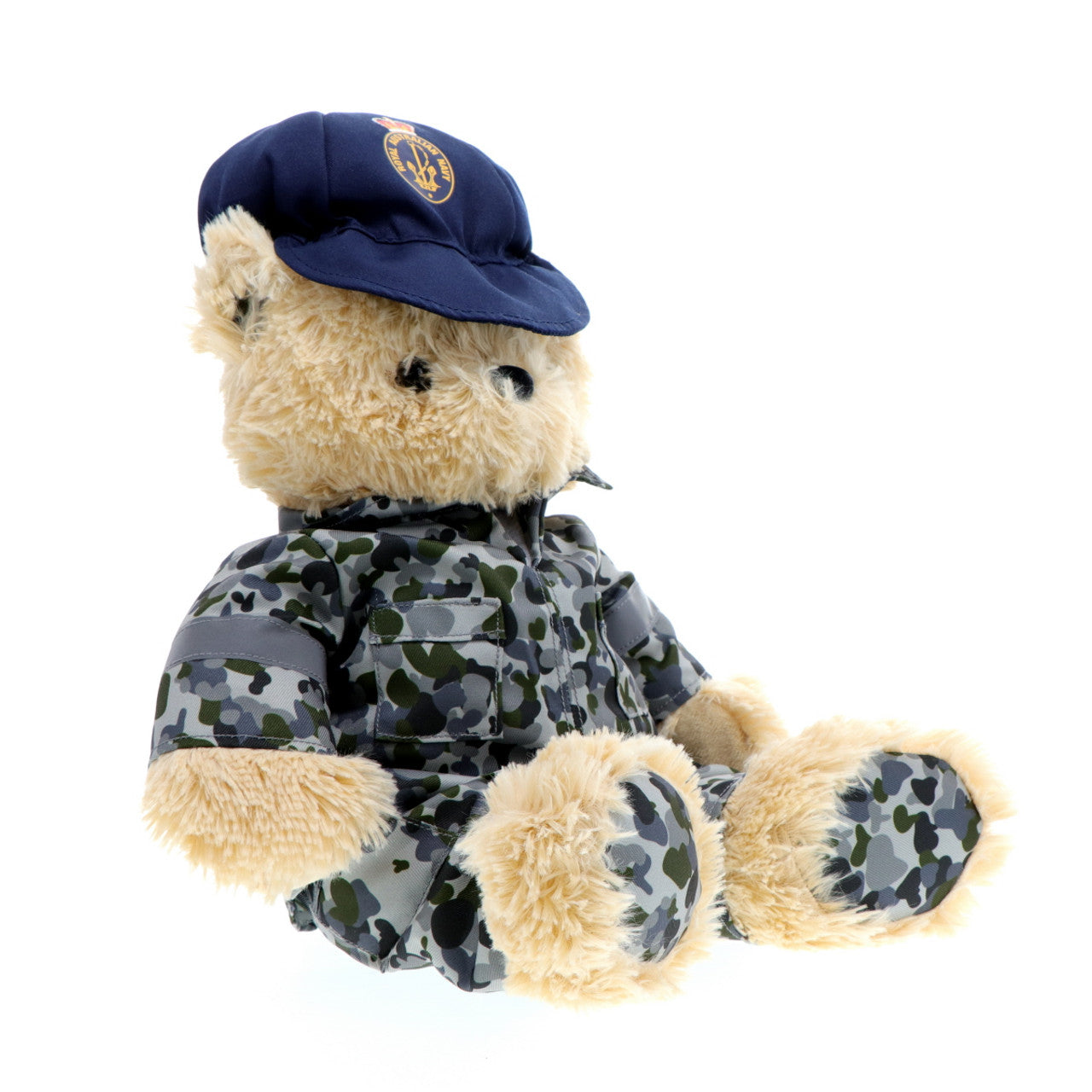 This wonderfully cuddly 40cm Navy bear brings joy to both young and old, and celebrates the brave heroes of the Royal Australian Navy. Show your pride in our country and express your admiration with this possibly most lovable Navy bear ever. Unforgettable comfort and delight guaranteed! www.defenceqstore.com.au