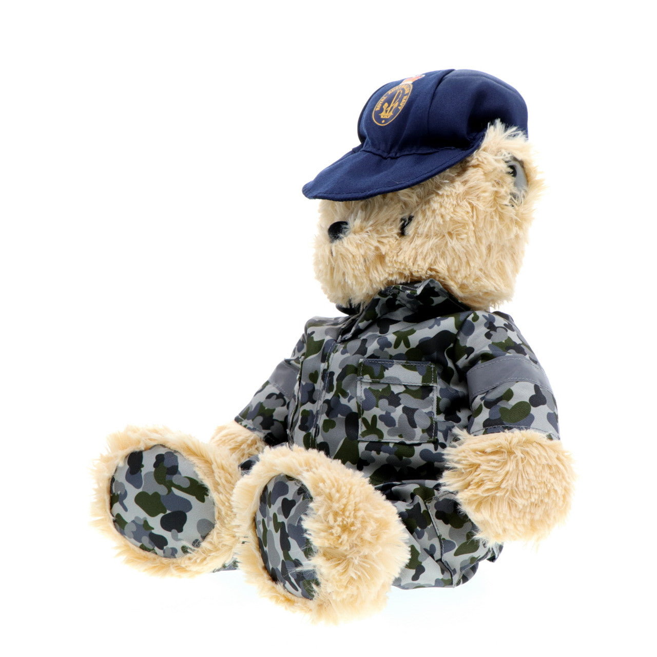 This wonderfully cuddly 40cm Navy bear brings joy to both young and old, and celebrates the brave heroes of the Royal Australian Navy. Show your pride in our country and express your admiration with this possibly most lovable Navy bear ever. Unforgettable comfort and delight guaranteed! www.defenceqstore.com.au