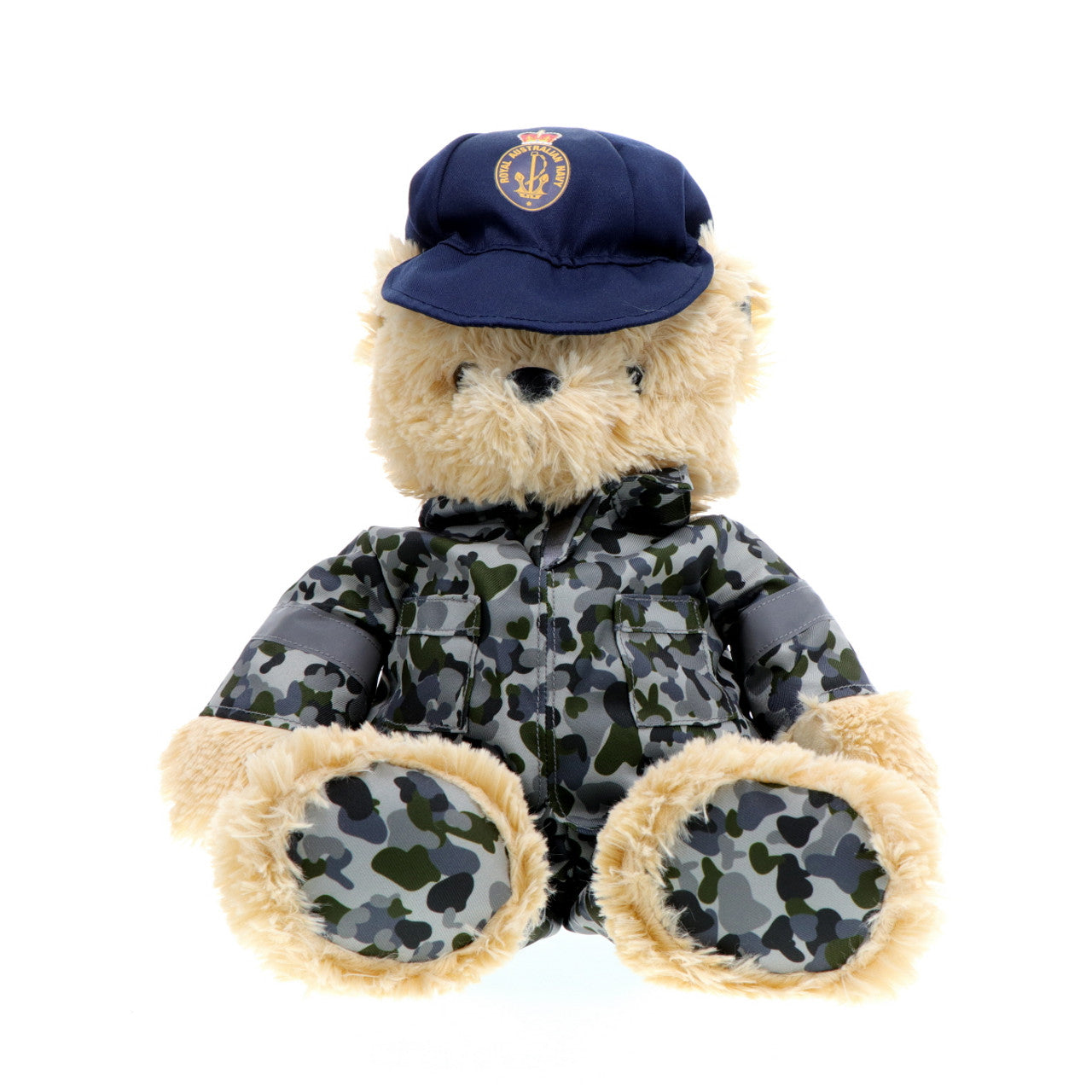 This wonderfully cuddly 40cm Navy bear brings joy to both young and old, and celebrates the brave heroes of the Royal Australian Navy. Show your pride in our country and express your admiration with this possibly most lovable Navy bear ever. Unforgettable comfort and delight guaranteed! www.defenceqstore.com.au