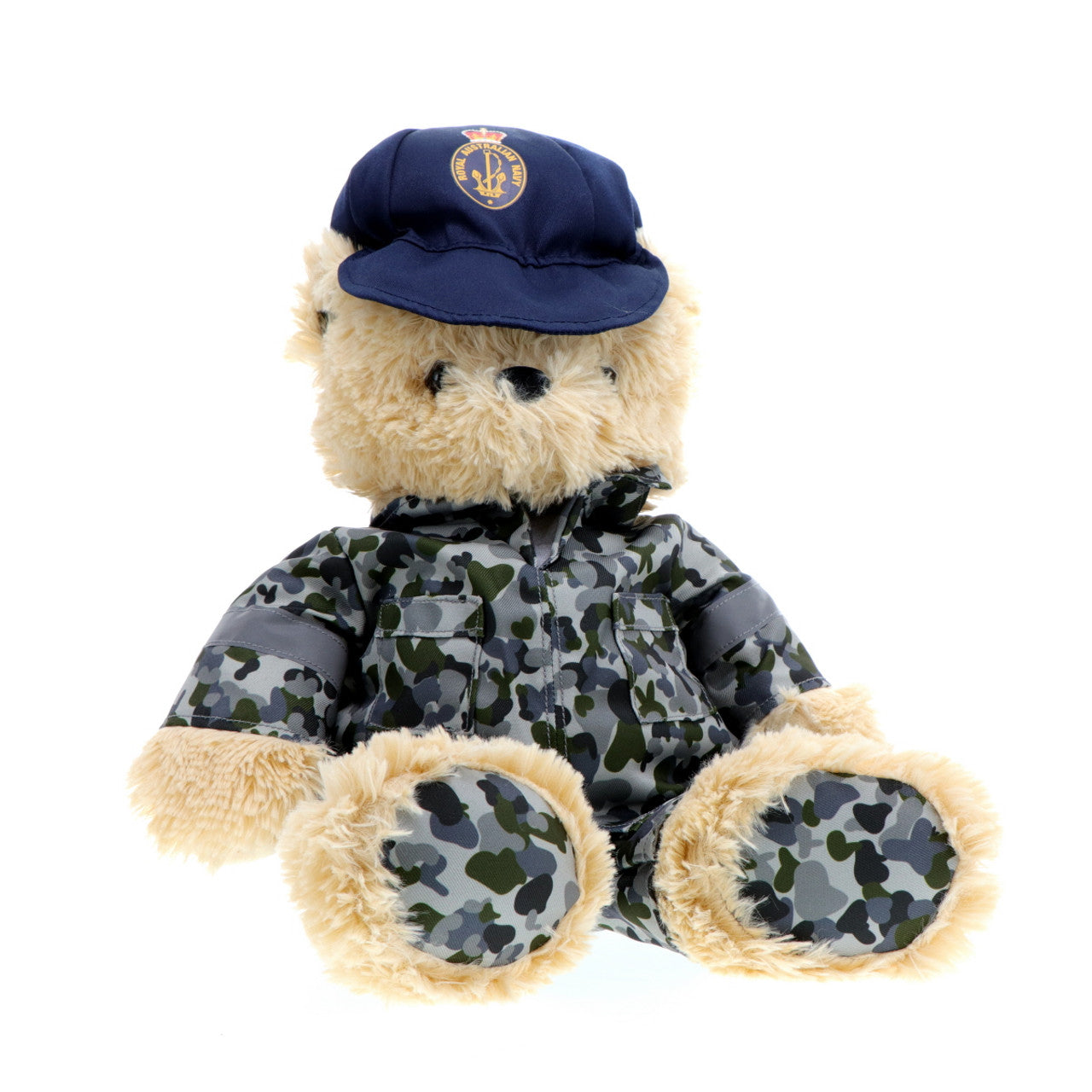 This wonderfully cuddly 40cm Navy bear brings joy to both young and old, and celebrates the brave heroes of the Royal Australian Navy. Show your pride in our country and express your admiration with this possibly most lovable Navy bear ever. Unforgettable comfort and delight guaranteed! www.defenceqstore.com.au