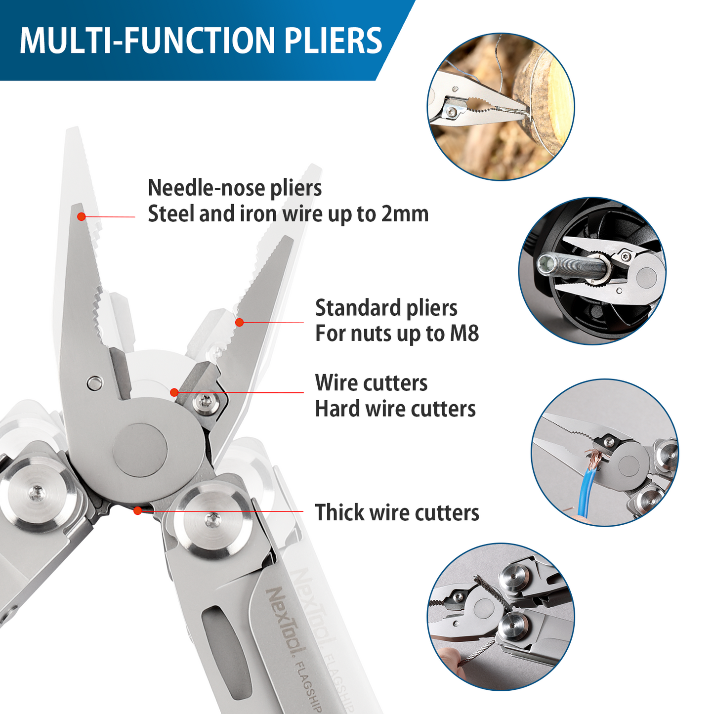 The NexTool Flagship Pro is a refined and heavy-duty multi-tool engineered for professional and everyday use. Designed for strength, precision and reliability, it combines essential cutting, gripping and fastening tools into a durable folding platform suitable for fieldwork, outdoor use and workshop tasks. www.defenceqstore.com.au