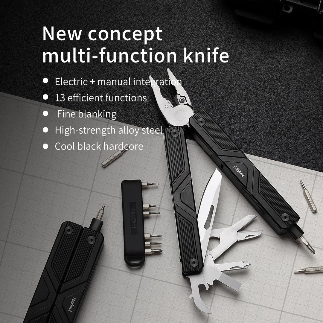 The NexTool Gemini Electric Multi-Tool is a hybrid design that combines traditional multi-tool functionality with an integrated electric screwdriver system. Designed for users who require both mechanical strength and powered fastening capability, the Gemini delivers versatility in a compact format. www.defenceqstore.com.au