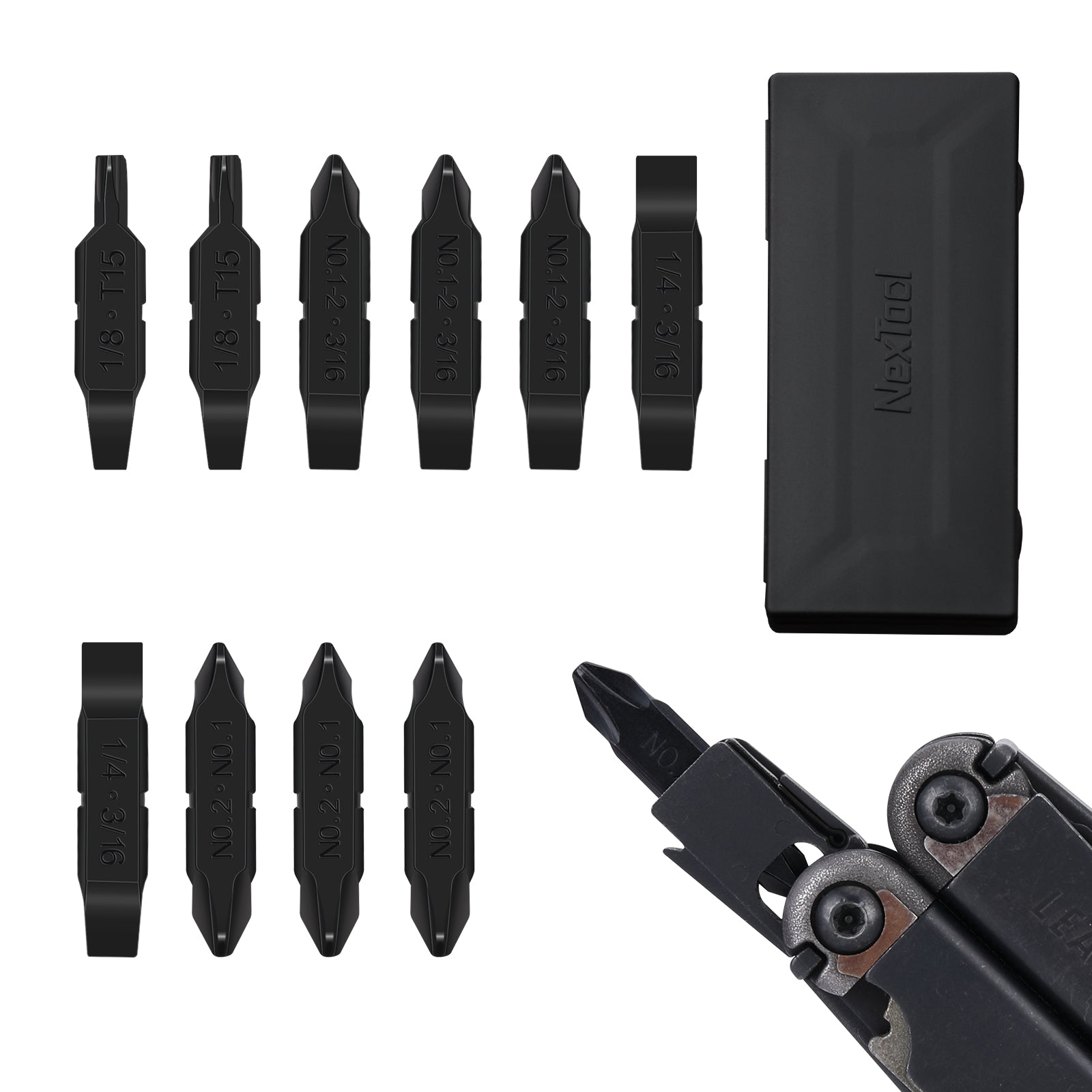 The NexTool Bit Kit AS2 is engineered to enhance the versatility of compatible NexTool multi-tools equipped with a bit driver interface. Designed for durability and precision, the AS2 set provides a range of commonly used driver bits in a compact and organised storage format. www.defenceqstore.com.au