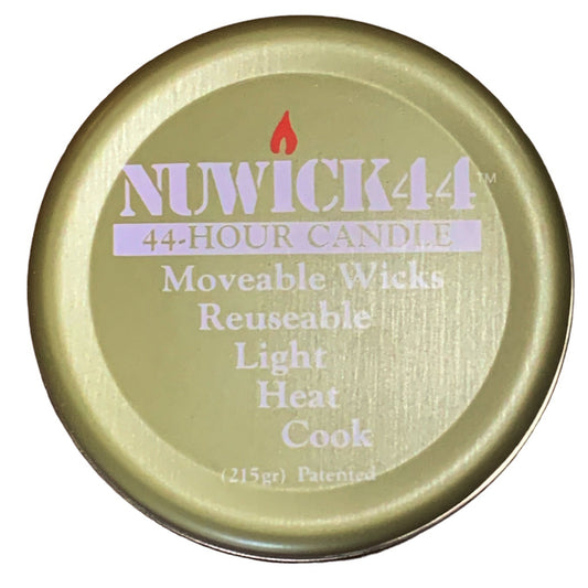 Experience the innovative Nuwick 44, an all-in-one solution for lighting, heating, and cooking. Thanks to its unique moveable and reusable wicks, this non-toxic and waterproof candle can last 25-40 hours. www.defenceqstore.com.au