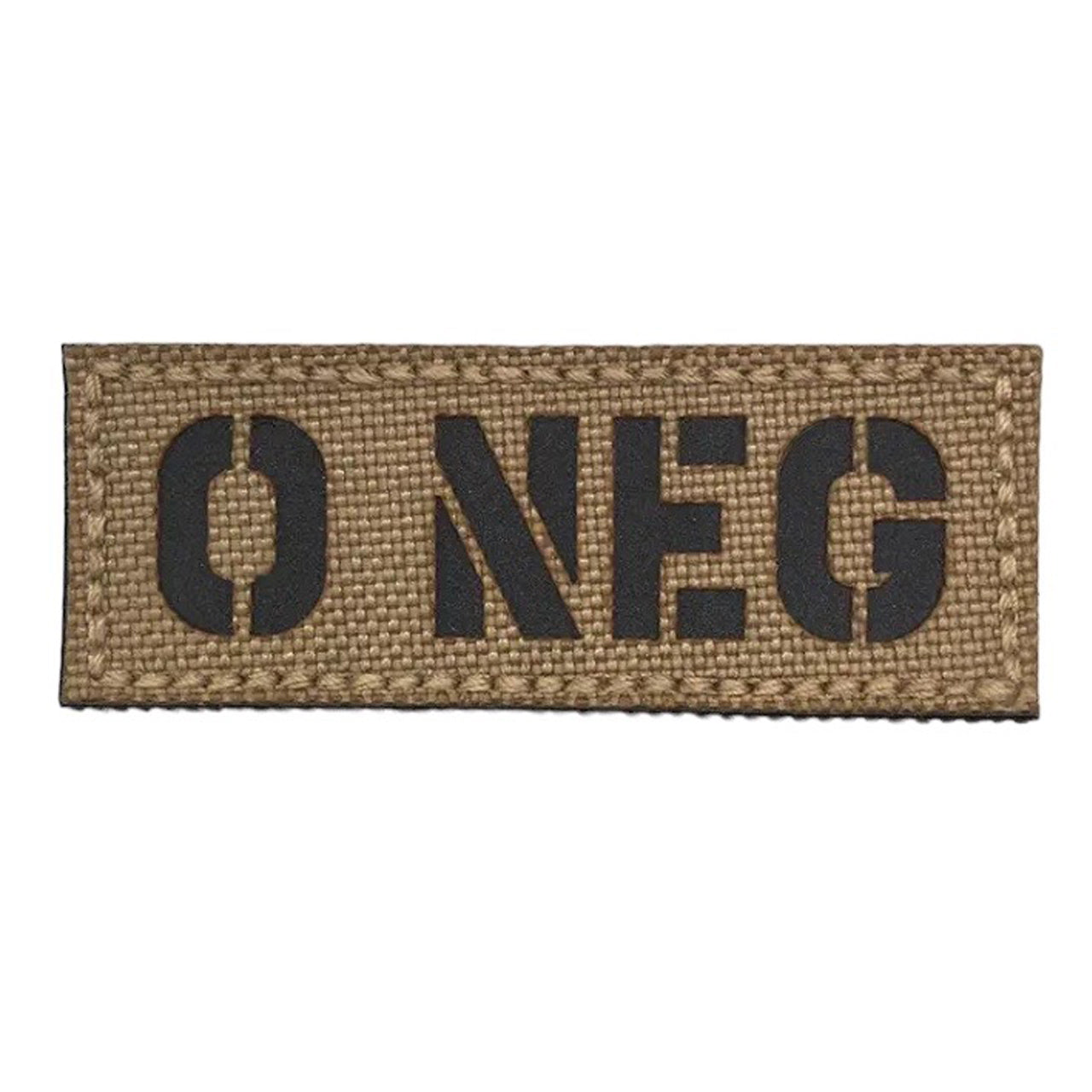 Blood Group Laser Cut Tan Patch Hook & Loop. Size: 6.5x2.5cm www.defenceqstore.com.au