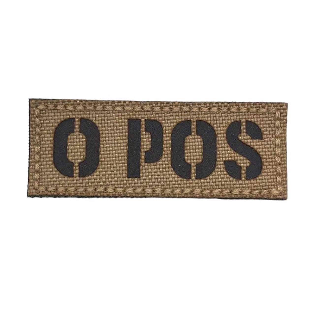 Blood Group Laser Cut Tan Patch Hook & Loop. Size: 6.5x2.5cm www.defenceqstore.com.au