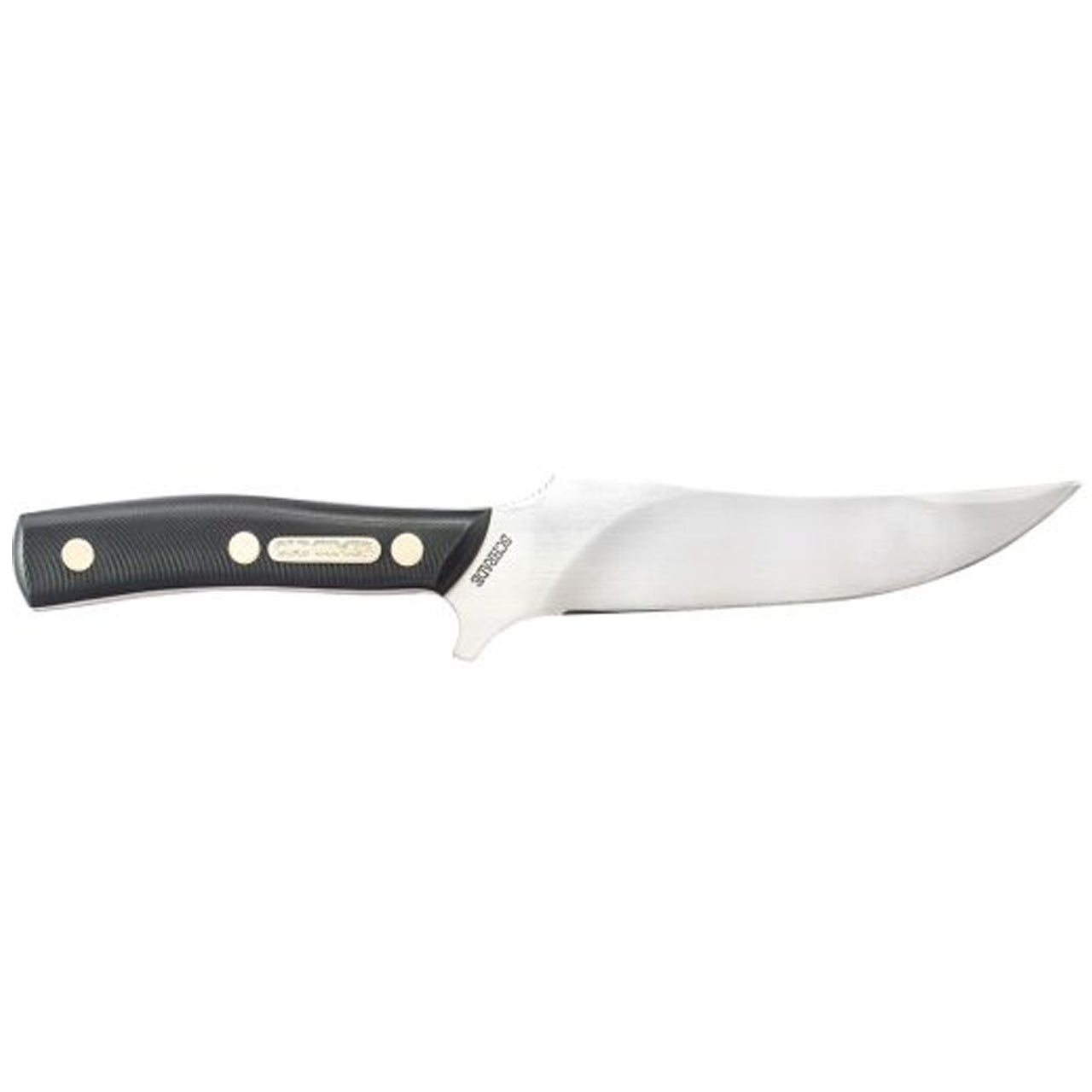 This Old Timer Deerslayer Knife is a great tool to take along on hunting trips. It features a stainless steel satin finish clip point blade. The full tang blade is clad with polymer composite scales, and nickel silver rivet construction. The Deerslayer comes with a leather sheath. www.defenceqstore.com.au