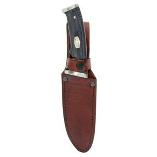 The 169OTH Heritage Series Fixed Blade features top quality D2 Steel full-tang design, gray laminate wood handle, nickel silver pommel, pins and guard and custom fit leather sheath. This knife is great for any outdoorsman or everyday carry. www.defenceqstore.com.au