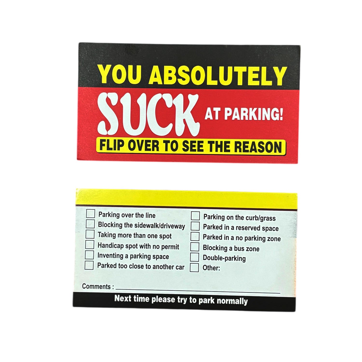 On every base, there’s always someone who struggles with parking. Light-heartedly highlight their skills with one of these parking cards and give them a friendly reminder.  www.defenceqstore.com.au