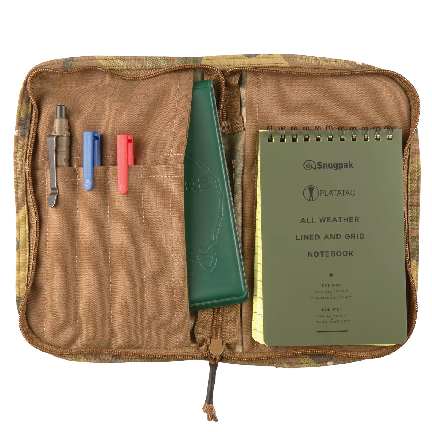 The Platatac 980 notebook cover will fit one 980T notebook, the cover features 5 pen slots one hidden horizontal pocket and one vertical pocket. www.defenceqstore.com.au