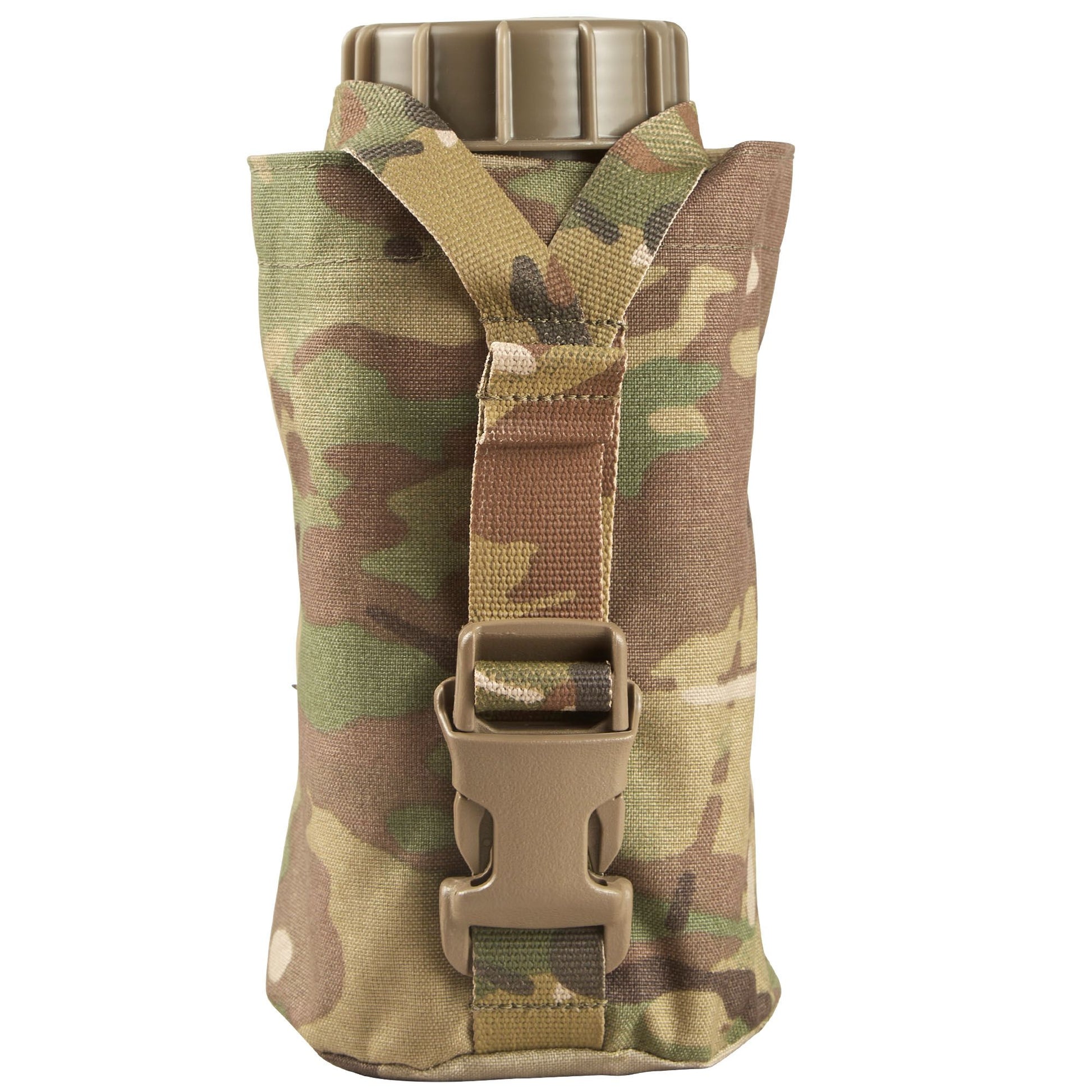 The Nalgene Bottle Pouch is designed to hold a 32oz wide or narrow mouth Nalgene bottle with a titanium cup, a 1L flask. It features a Y style strap with an ITW side release buckle to secure the bottle. www.defenceqstore.com.au