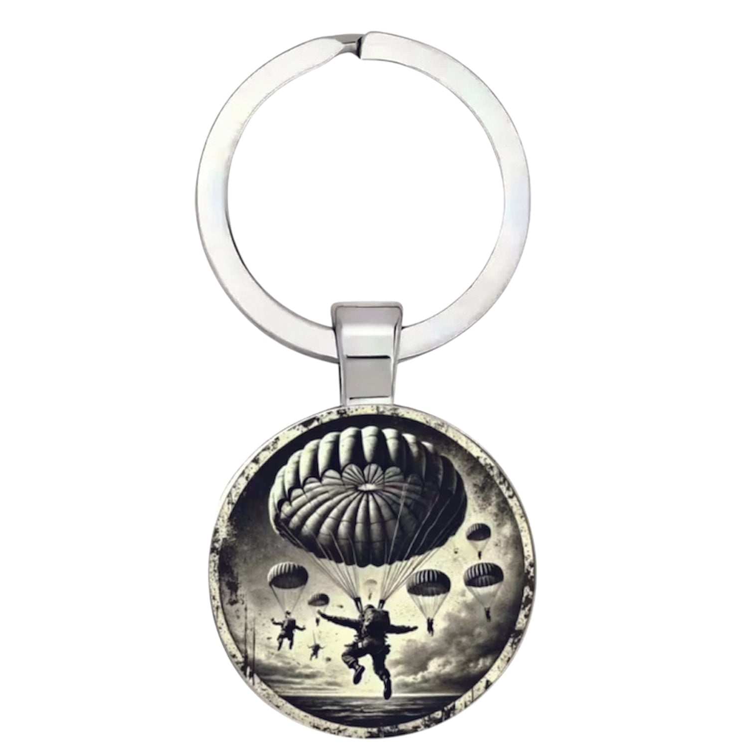 Carry a piece of airborne pride with this striking full-colour Paratroopers Keyring. Featuring an iconic incoming paratroopers design, it's the perfect way to honour those who serve with courage and precision. Compact yet impactful, this distinctive keyring lets you display your admiration wherever you go. A meaningful accessory for supporters, veterans, and enthusiasts alike. www.defenceqstore.com.au