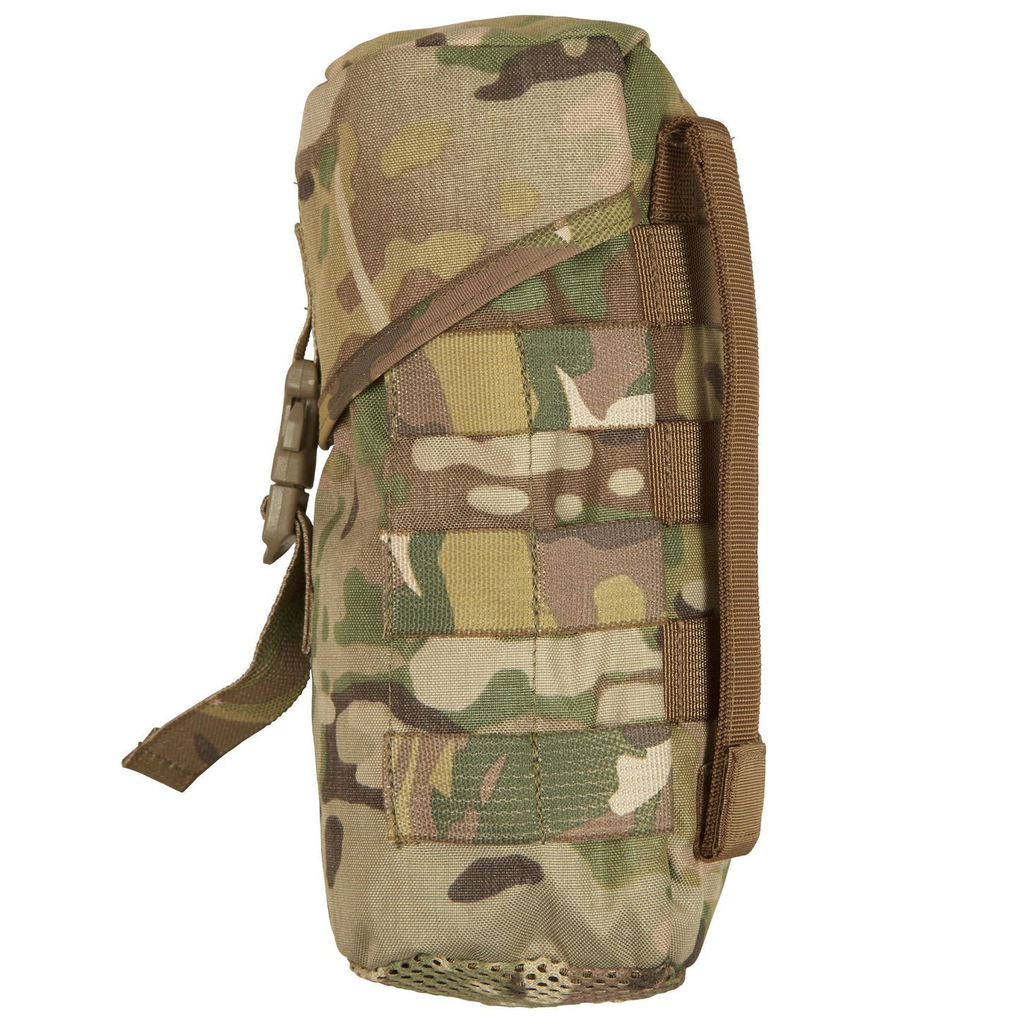 The Platatac Large Accessories Water Utility Pouch (WUP) is a lightweight, MOLLE-compatible utility pouch designed to securely hold a canteen, 1 Litre Flask, a 1L Nalgene bottle with cup, or similar-sized water containers and additional gear. www.defenceqstore.com.au