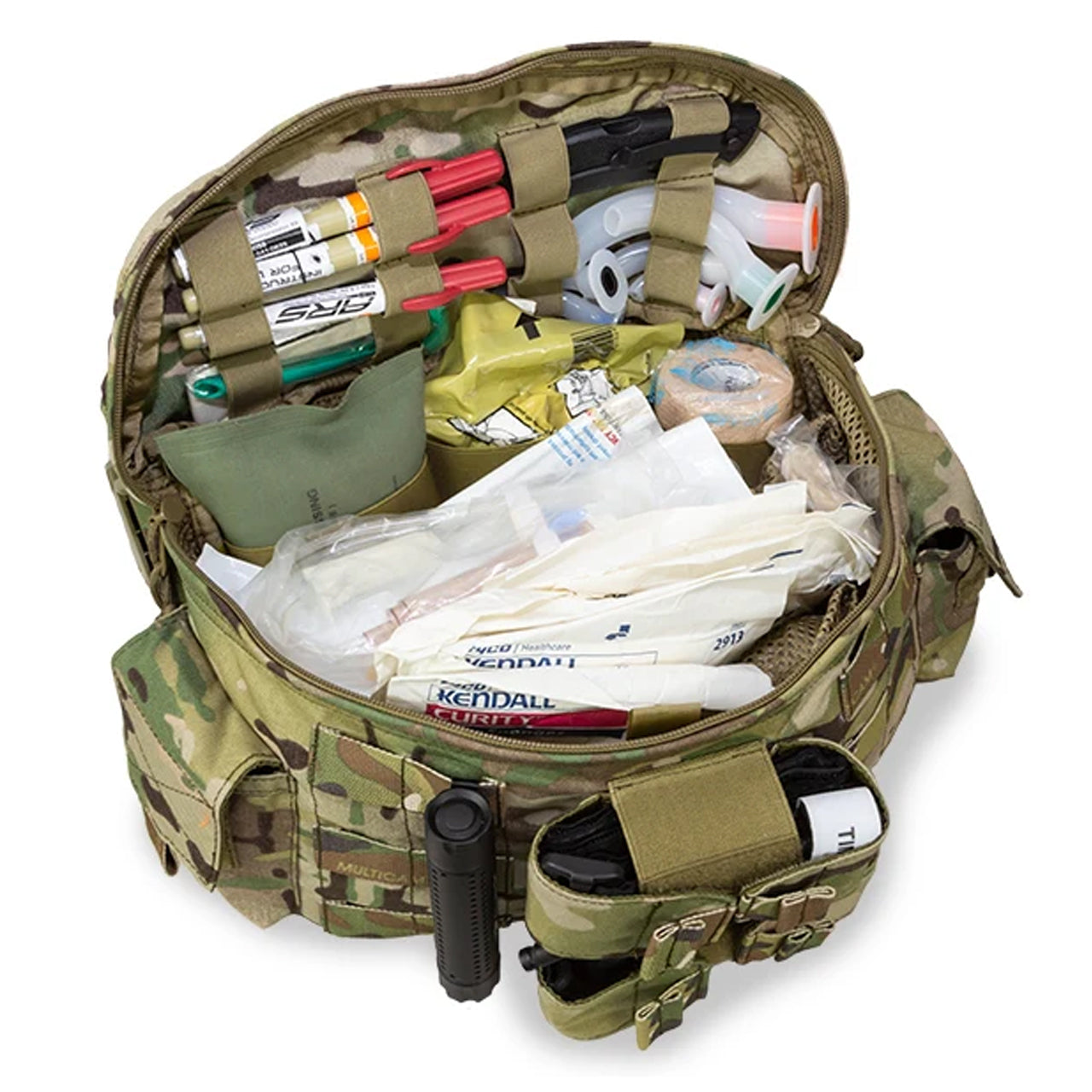 The Delta Medic Pack 2&nbsp; is a reduction in size from our Kilo Medic pack. The Delta Medic was designed to be a lightweight and smaller option, so as not to suck up room, when space is critical. The kit is designed to fit lifesaving essentials such as chest seals, airways, IV bags, dressings and a BVM. www.defenceqstore.com.au