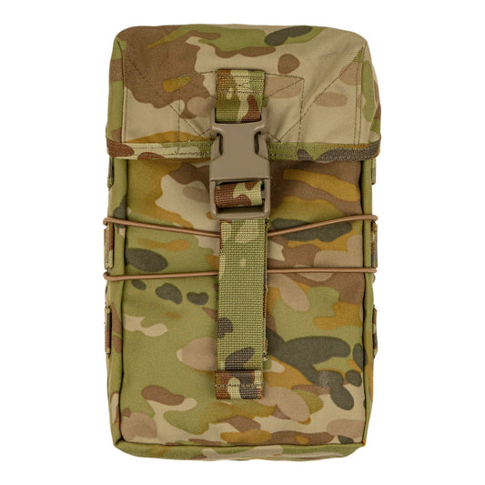Sized to carry a full ration pack, 2-litre water bottle, or essential sustainment and cold weather items, the GP RATS 2L mounts securely to any PALS-compatible platform. It integrates particularly well with packs, providing clean, accessible external storage for equipment that needs to be reached quickly. www.defenceqstore.com.au
