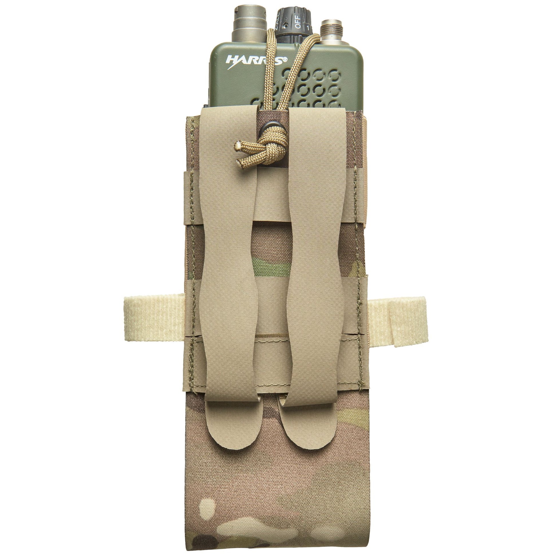 This pouch has been designed securely hold AN/PRC-152 Multiband Handheld Radio with or without GPS module. The pouch can be adjusted in height for when the user is operating with a battery splitter. www.defenceqstore.com.au