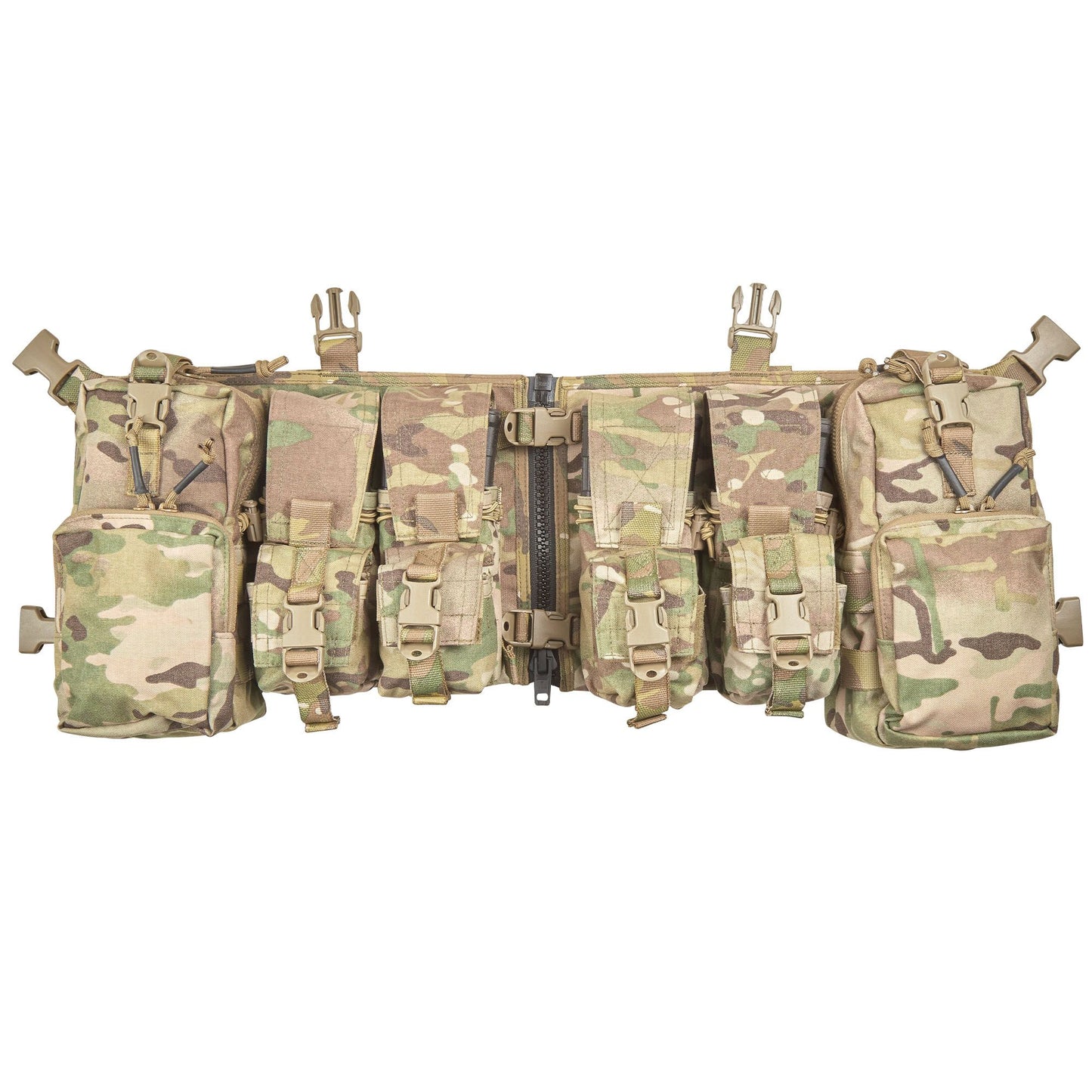 The PLATATAC VM load-bearing CAF MOD chest rig is an ambidextrous, general-purpose, no-frills, load carriage solution designed with flexibility and ease of use in mind.  It is designed to work as a standalone chest rig,or mounted to a plate carrier via quick release ITW clips. It features a large zipper in the middle for easy donning and doffing when wearing cold weather kit, or with armour. www.defenceqstore.com.au where the army shops