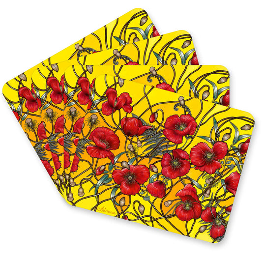 Bring art and remembrance to your home with the Poppy Mpressions Brothers In Arms Set of 4 Coasters. www.defenceqstore.com.au