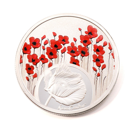 The A STRIKING MEDALLION is a beautiful commemorative piece that would make a wonderful addition to any collection. It features stunning artwork by Australian artist Naomi Crowther, showcasing vibrant poppies from a moving painting. This medallion is a truly moving and special piece. www.defenceqstore.com.au