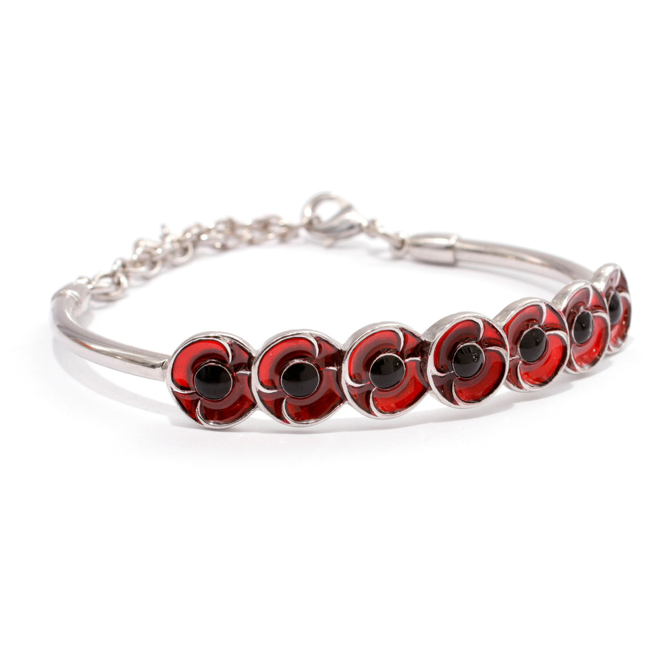 A beautiful charm bracelet to inspire remembrance. This delicate silver-plated 7 Charm Poppy Bracelet is a wonderful way to remember and honour the men and women who serve our country, both today and throughout our history. www.defenceqstore.com.au