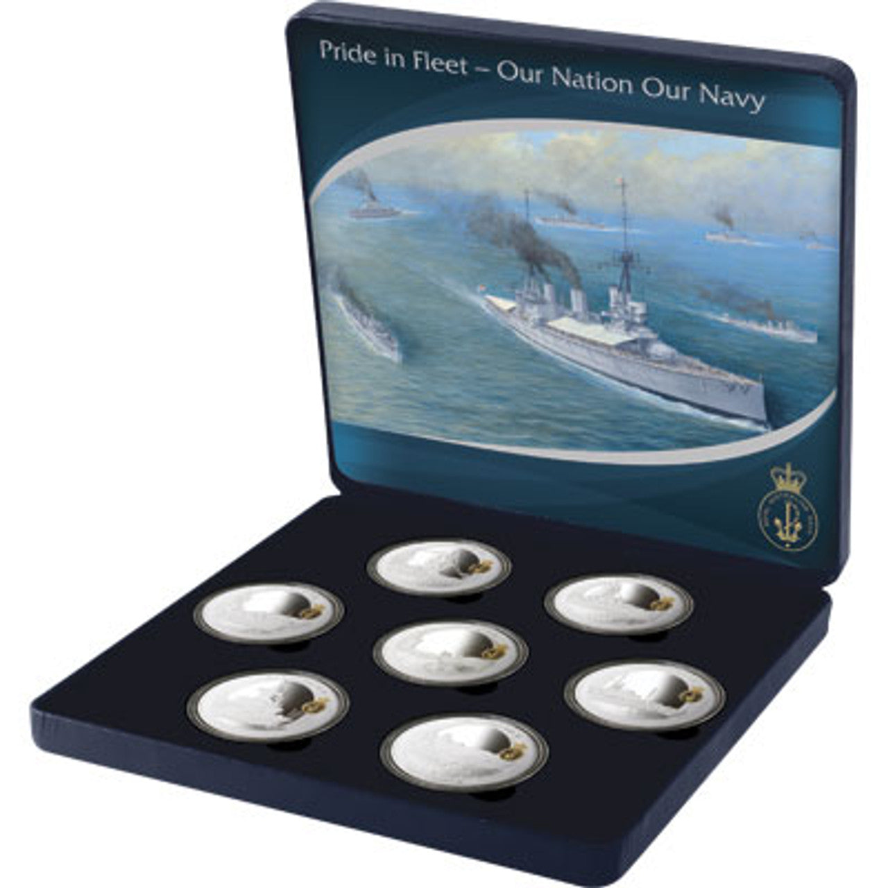 The Pride in Fleet Limited Edition Medallion Set is a must-have for collectors and the perfect gift to commemorate the 100th anniversary of the RAN's first visit to Sydney. This symbolic collection of ships and stories represents the rich history of service and pride in our Navy. www.defenceqstore.com.au